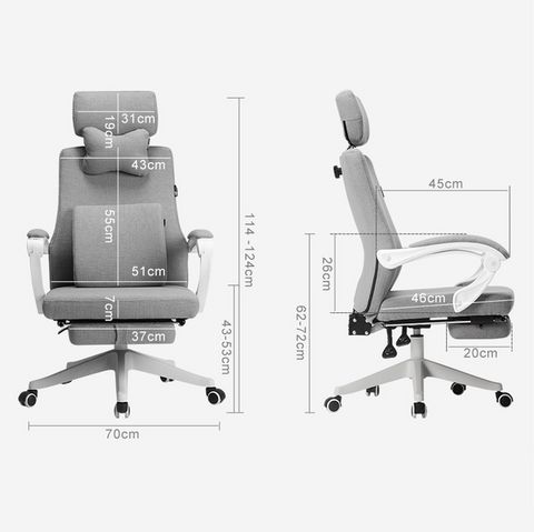170° Recline Linen Swivel Office Chair With Footrest