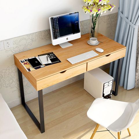 2-Drawer Study Desk With Steel Frame