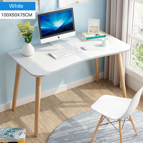 Curvy Modern Study Desk With Wood Legs