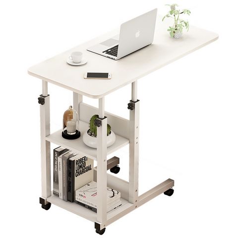 Adjustable multi-functional bedside table on wheels