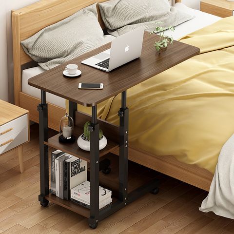 Adjustable multi-functional bedside table on wheels