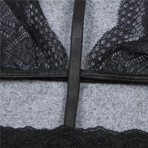 Scallop Edge Sheer Lace Bralette With Choker