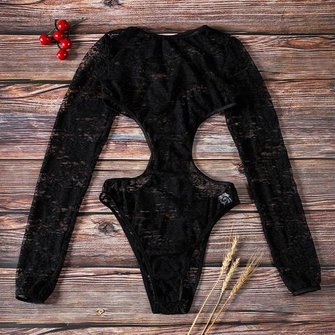 Got Me Giddy Long Sleeve Lace Bodysuit