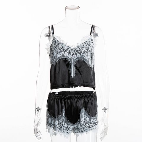 Sassy Eyelash Lace Cami Set