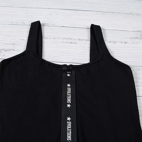 Open Front Zipper Mini Dress