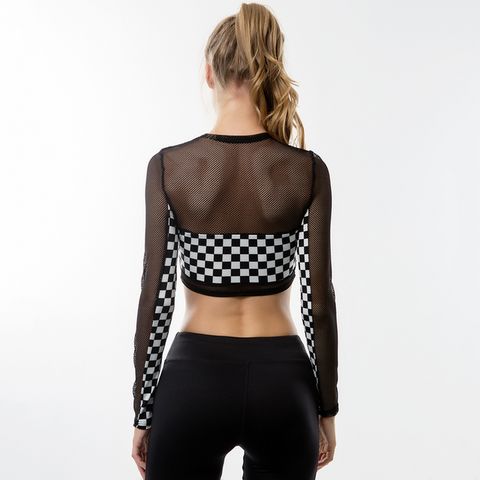 Speed It Up Checkered Crop Top