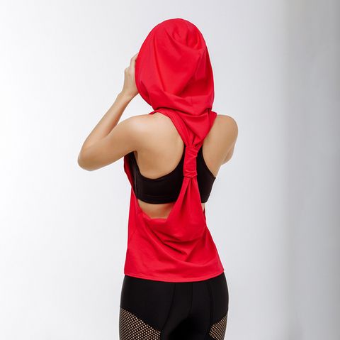 Sleeveless Hoodie With Twist-Back
