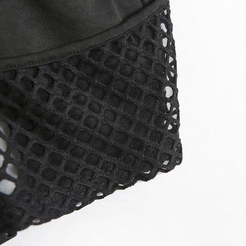Racer Back Fishnet Sport Bralette With Buckle Closures