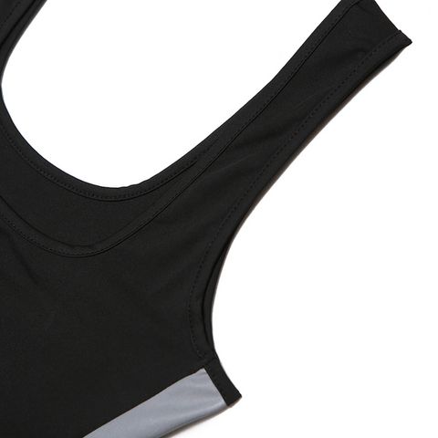 Reflective Stripe Splicing Cropped Tank Top With Shorts