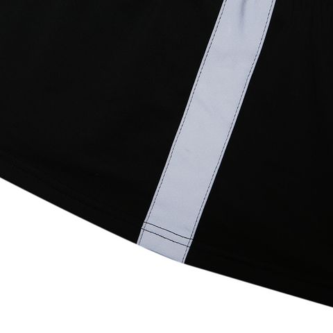 Reflective Stripe Splicing Bandeau Bikini Top With Shorts