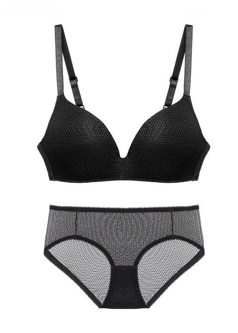 Breathable Mesh Wireless Bra Set